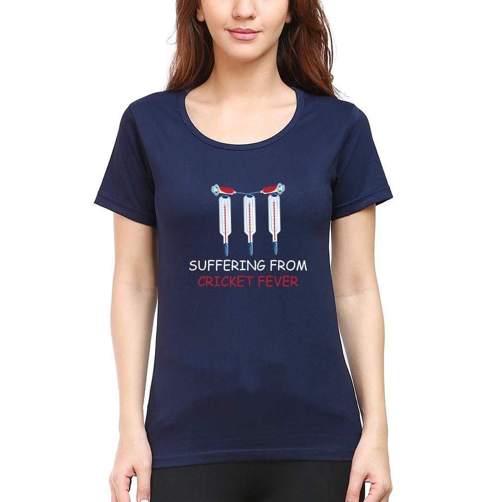 CRICKET Fever Womens Half Sleeves T-Shirts-FunkyTradition Half Sleeves T-Shirt FunkyTradition