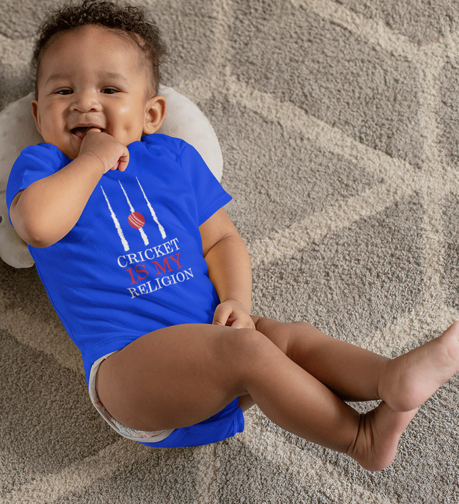Cricket is My Religion Rompers for Baby Boy - FunkyTradition FunkyTradition