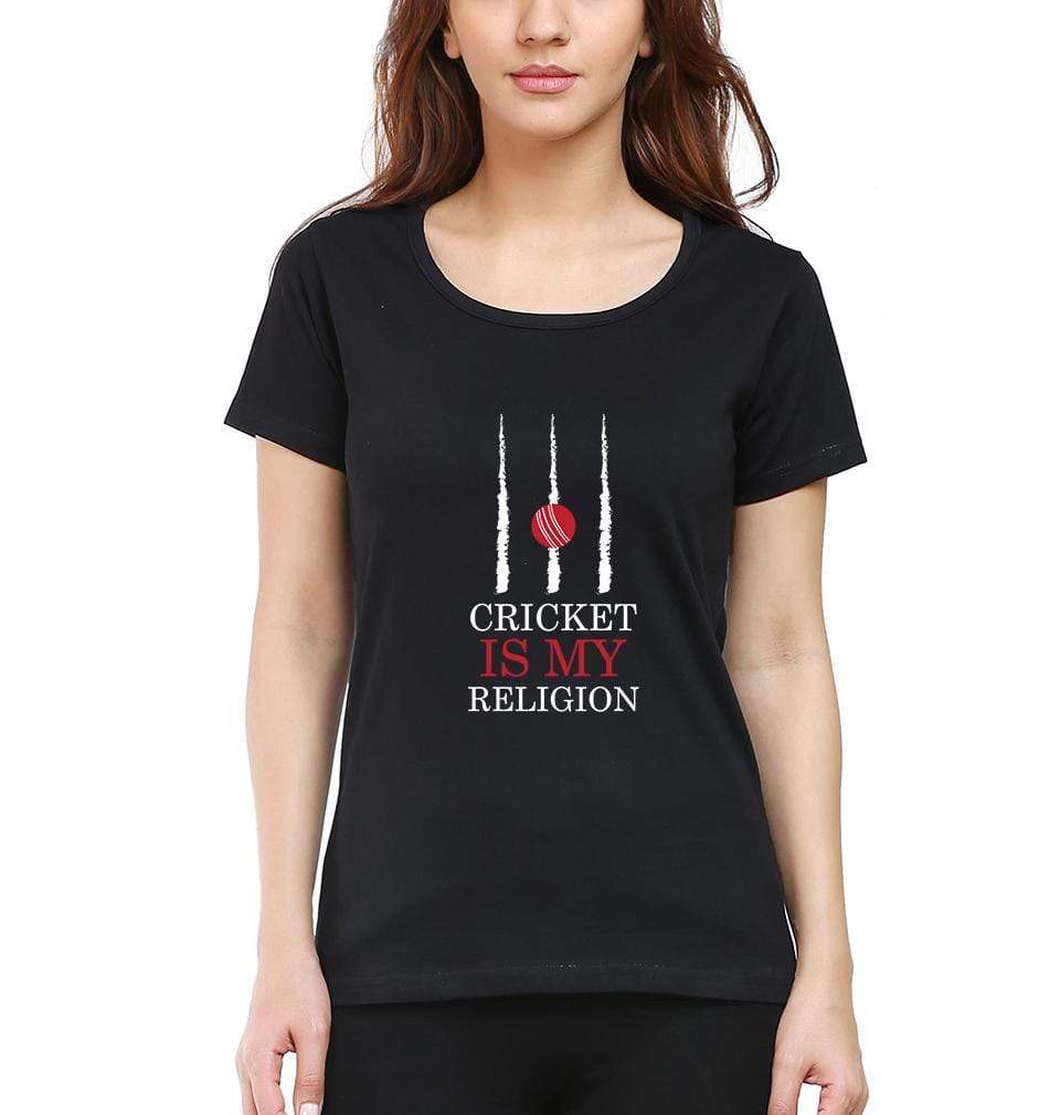 Cricket Is My Religion Womens Half Sleeves T-Shirts-FunkyTradition Half Sleeves T-Shirt FunkyTradition