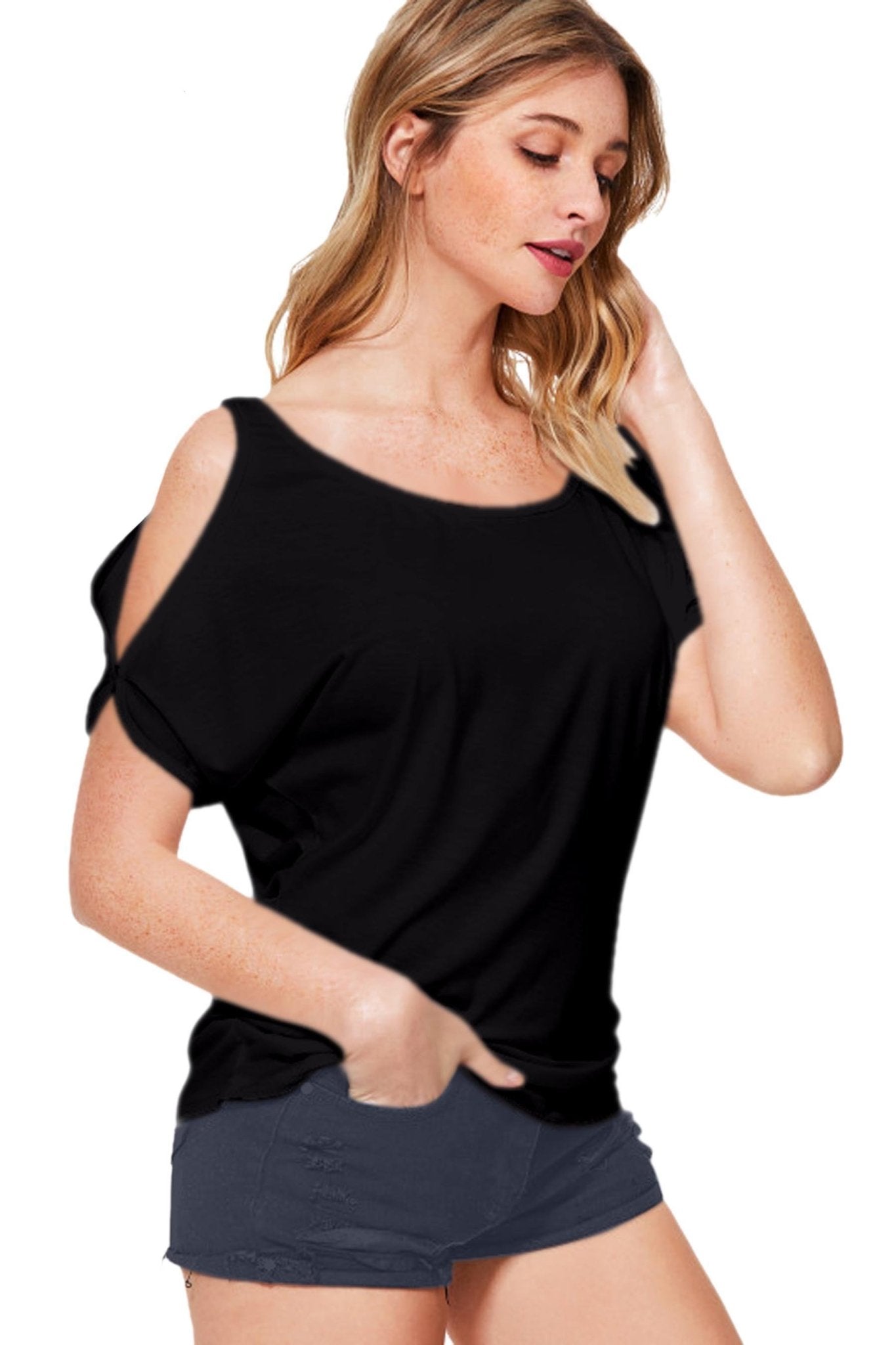 Designer Round Neck Fancy Sleeves Top for Girls and Women-FunkyTeesClub - Funky Tees Club