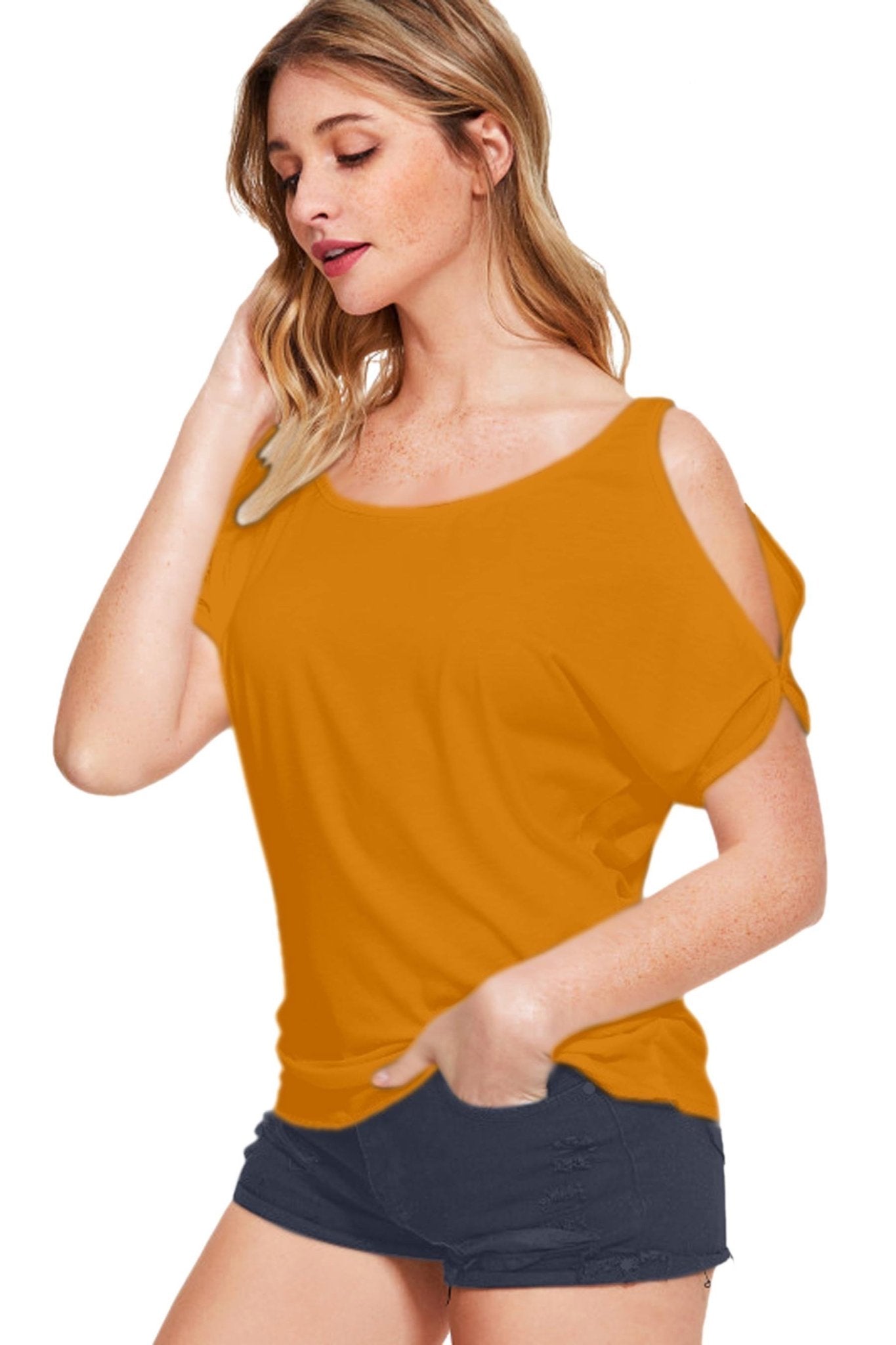 Designer Round Neck Fancy Sleeves Top for Girls and Women-FunkyTeesClub - Funky Tees Club