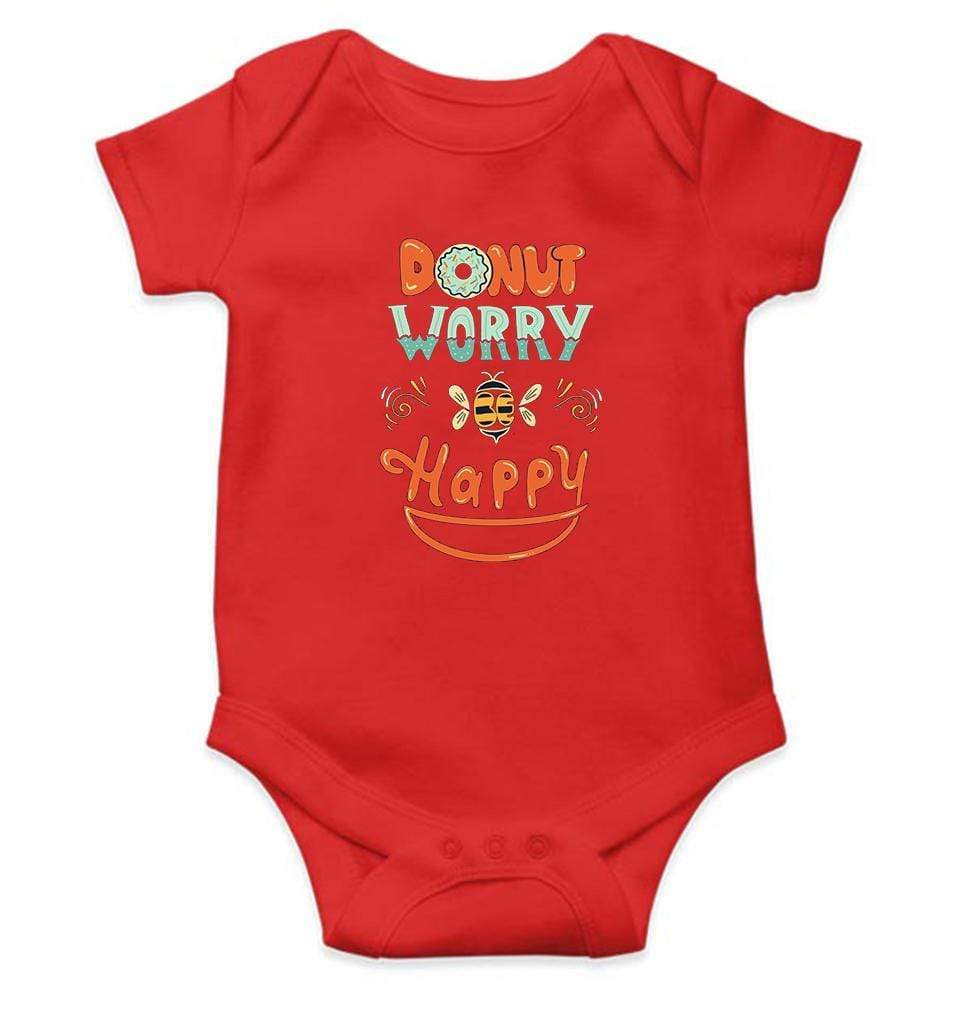 Donut Worry Be Happy Rompers for Baby Boy- FunkyTradition FunkyTradition