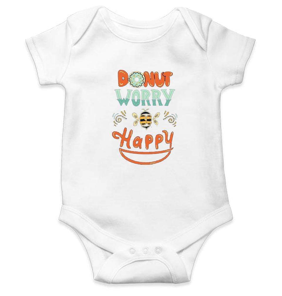 Donut Worry Be Happy Rompers for Baby Boy- FunkyTradition FunkyTradition