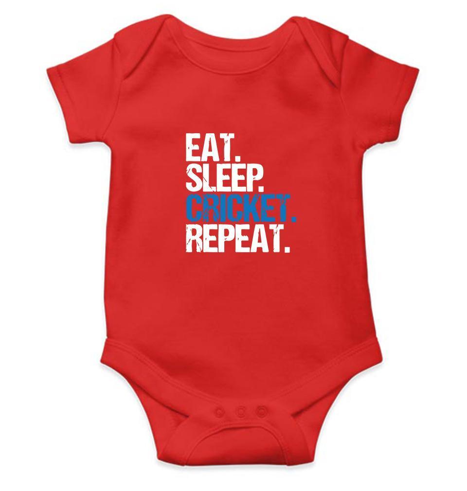Eat Sleep Cricket Repeat Rompers for Baby Girl- FunkyTradition FunkyTradition