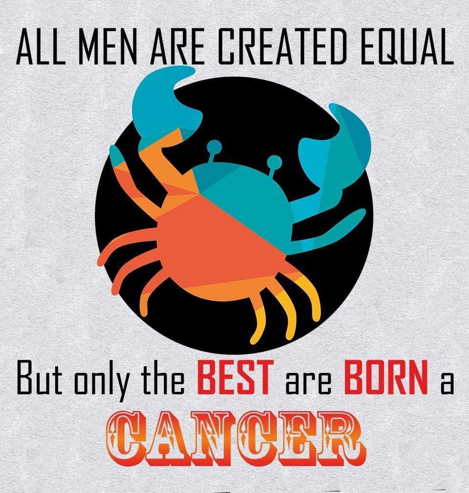 FunkyTradition All Men Created Equal But Best Are Born in Cancer Grey Hoodies Clothing FunkyTradition