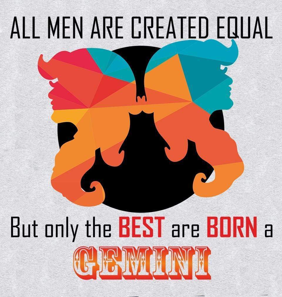 FunkyTradition All Men Created Equal But Best Are Born in Gemini Grey Hoodies Clothing FunkyTradition