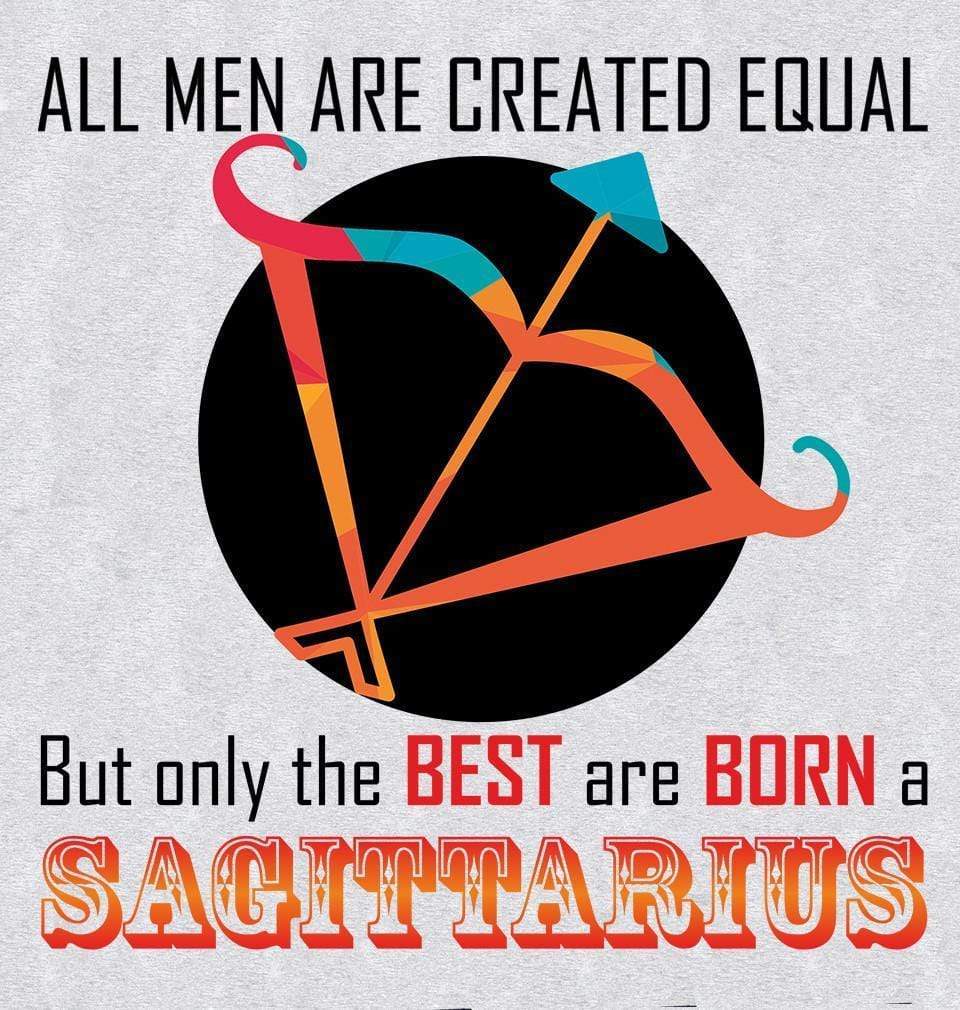 FunkyTradition All Men Created Equal But Best Are Born in Sagittarius Grey Hoodies Clothing FunkyTradition