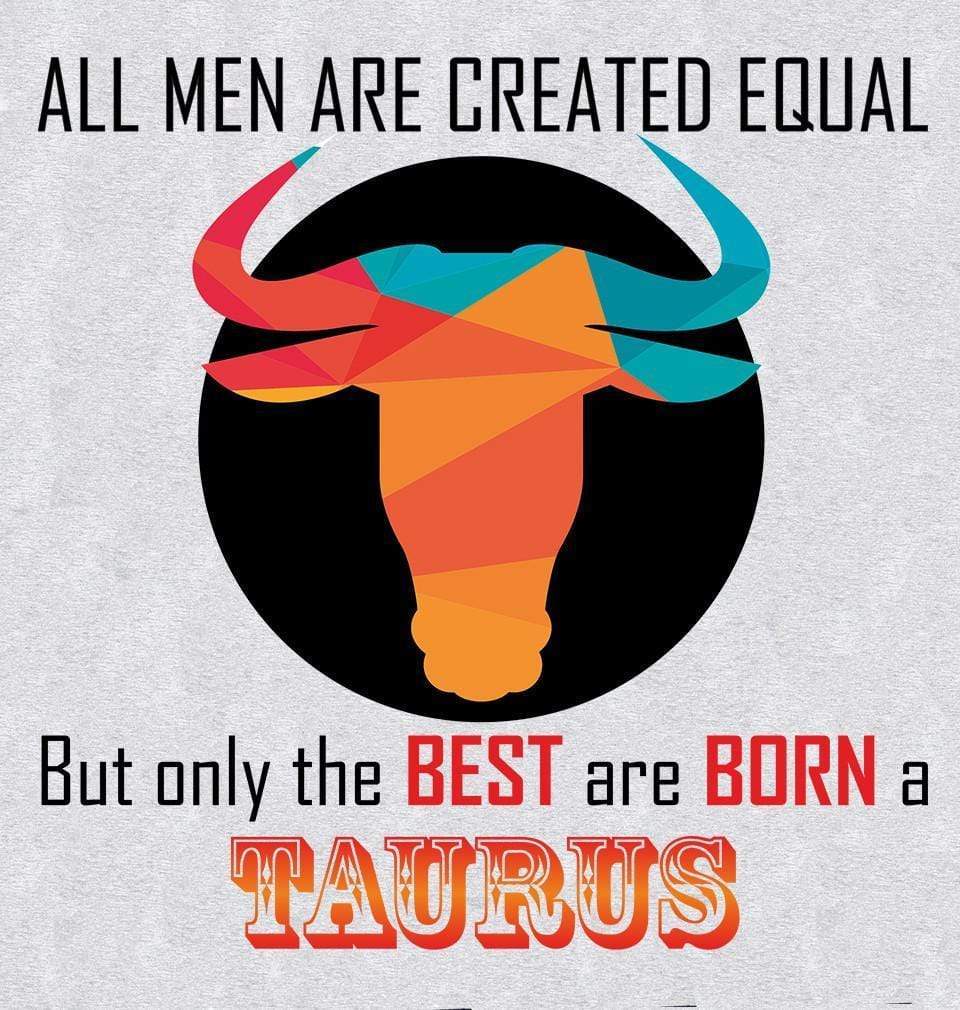 FunkyTradition All Men Created Equal But Best Are Born in Taurus Grey Hoodies Clothing FunkyTradition