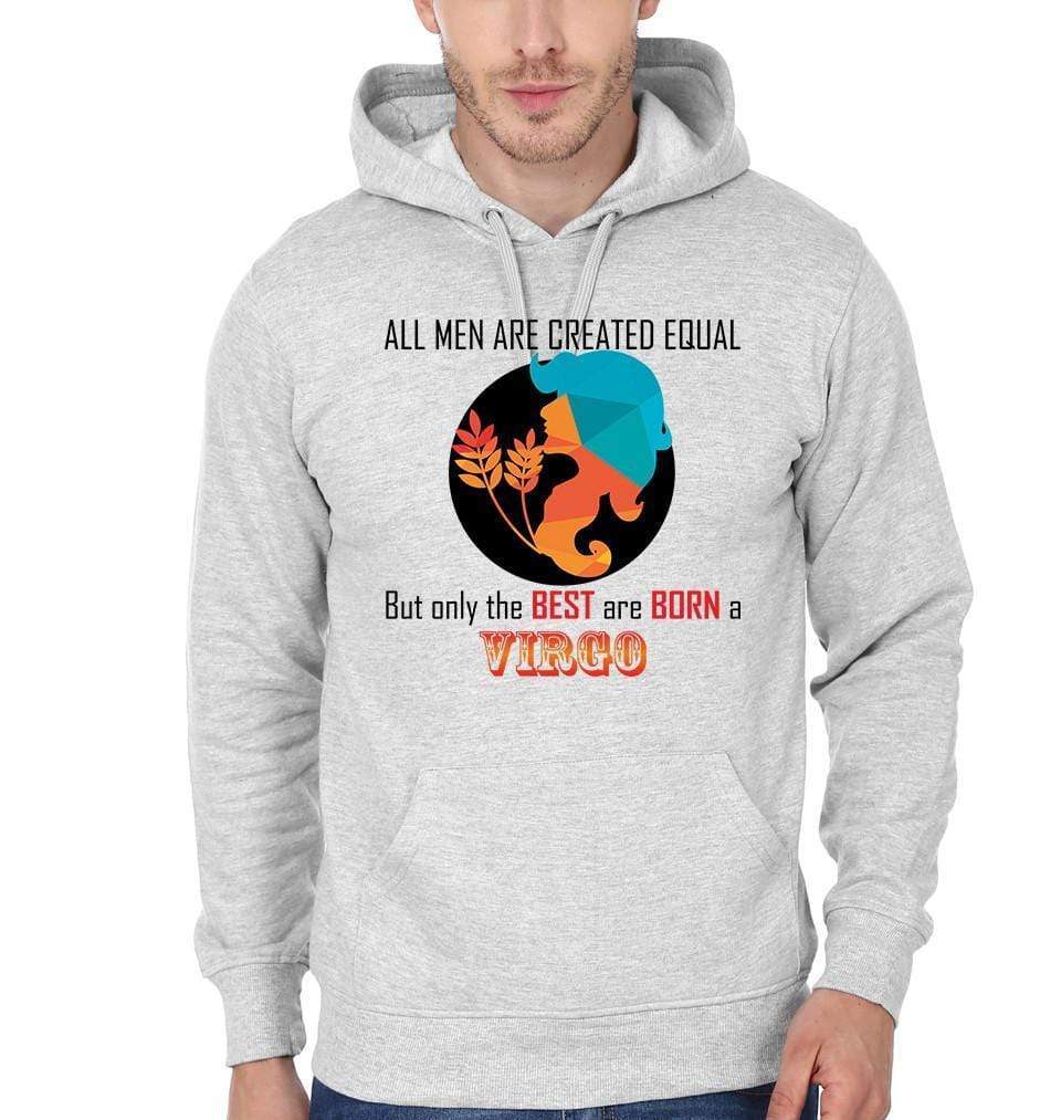 FunkyTradition All Men Created Equal But Best Are Born in Virgo Grey Hoodies Clothing FunkyTradition