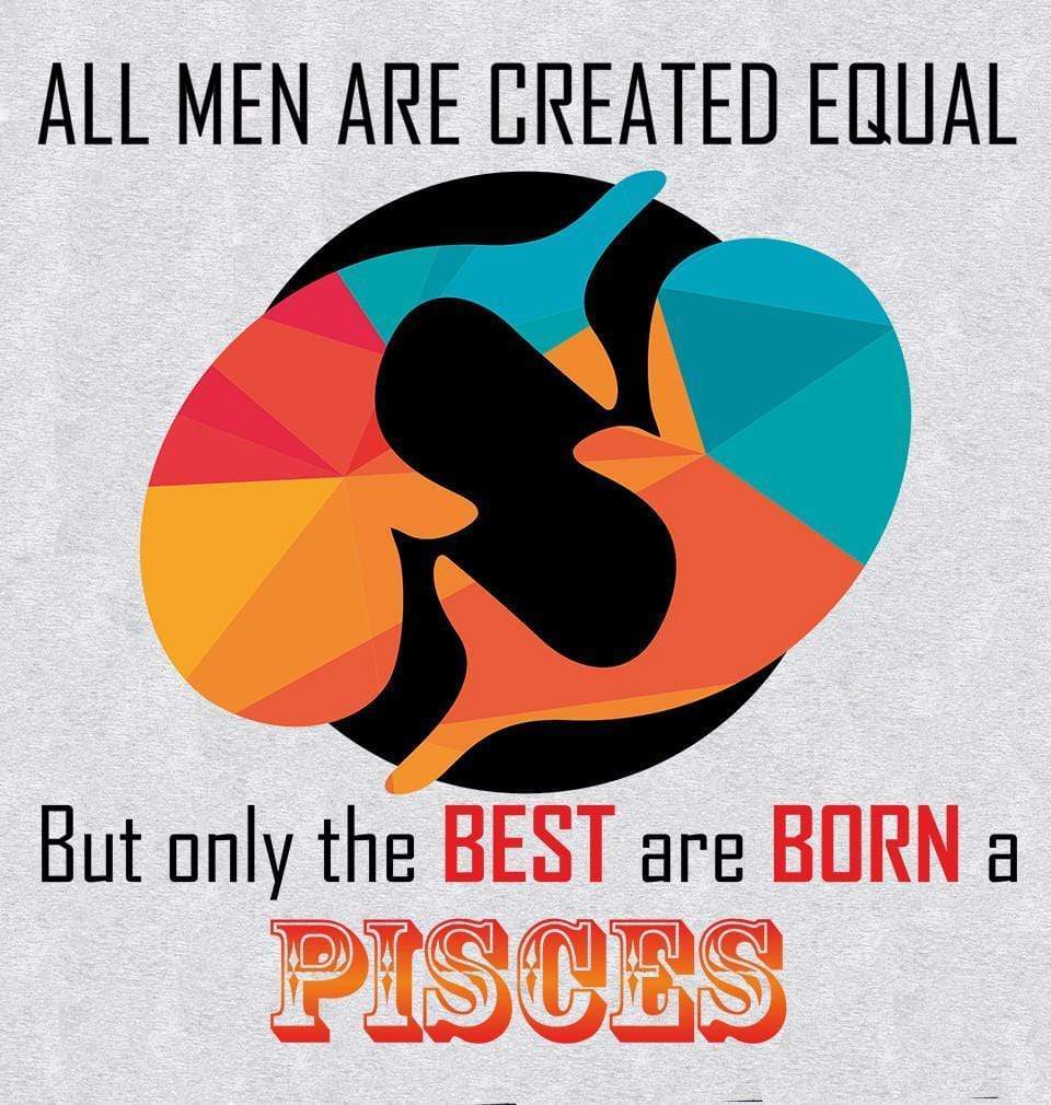 FunkyTradition All Men Created Equal But Best Born A Pisces Grey Hoodies Hoodies FunkyTradition