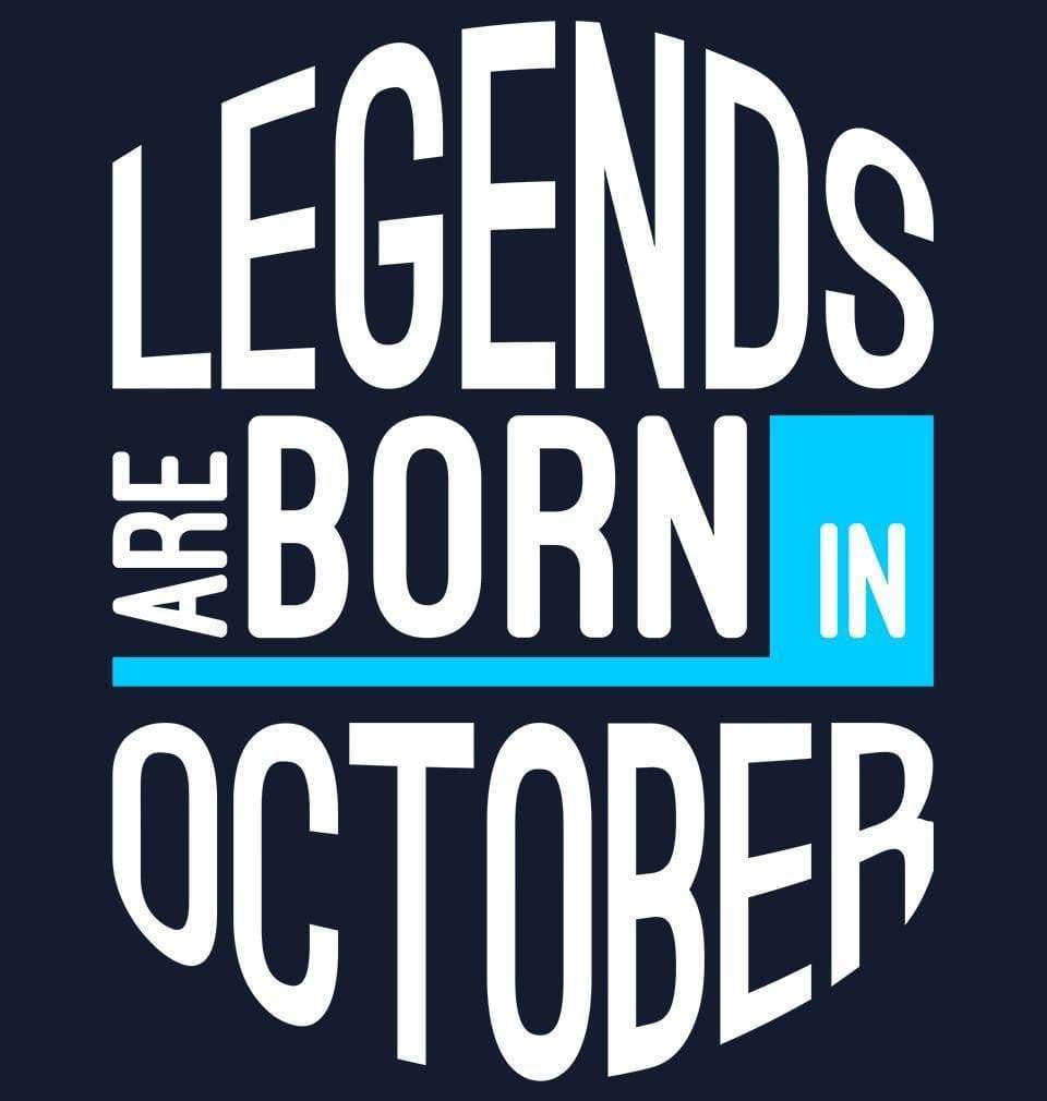 FunkyTradition Legends Are Born In October Navy Blue Hoodies Hoodies FunkyTradition