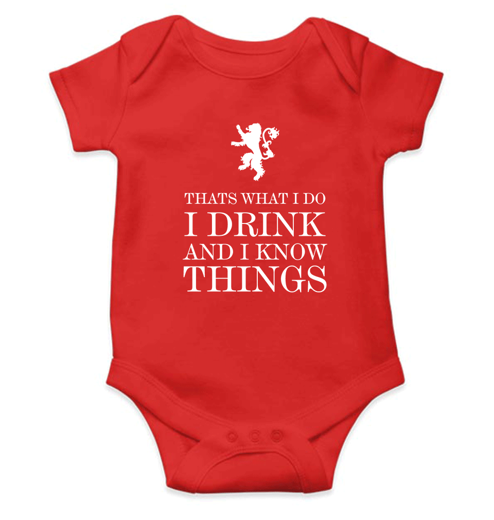 GOT Game of Thrones I Drink  And Know Things Rompers for Baby Boy- FunkyTradition FunkyTradition