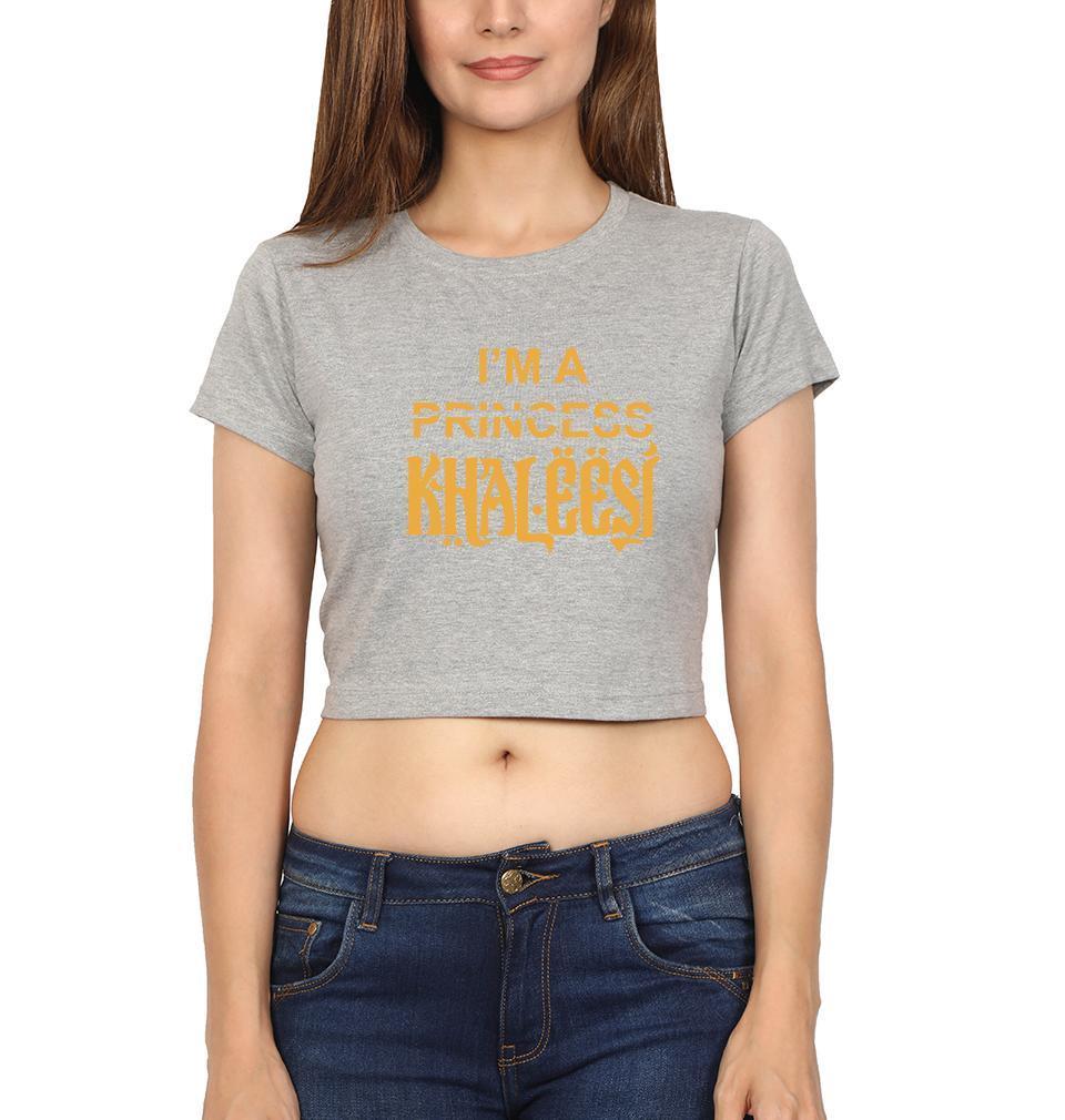 GOT Game Of Thrones I'M Khaleesi Womens Crop Top-FunkyTradition Half Sleeves T-Shirt FunkyTradition
