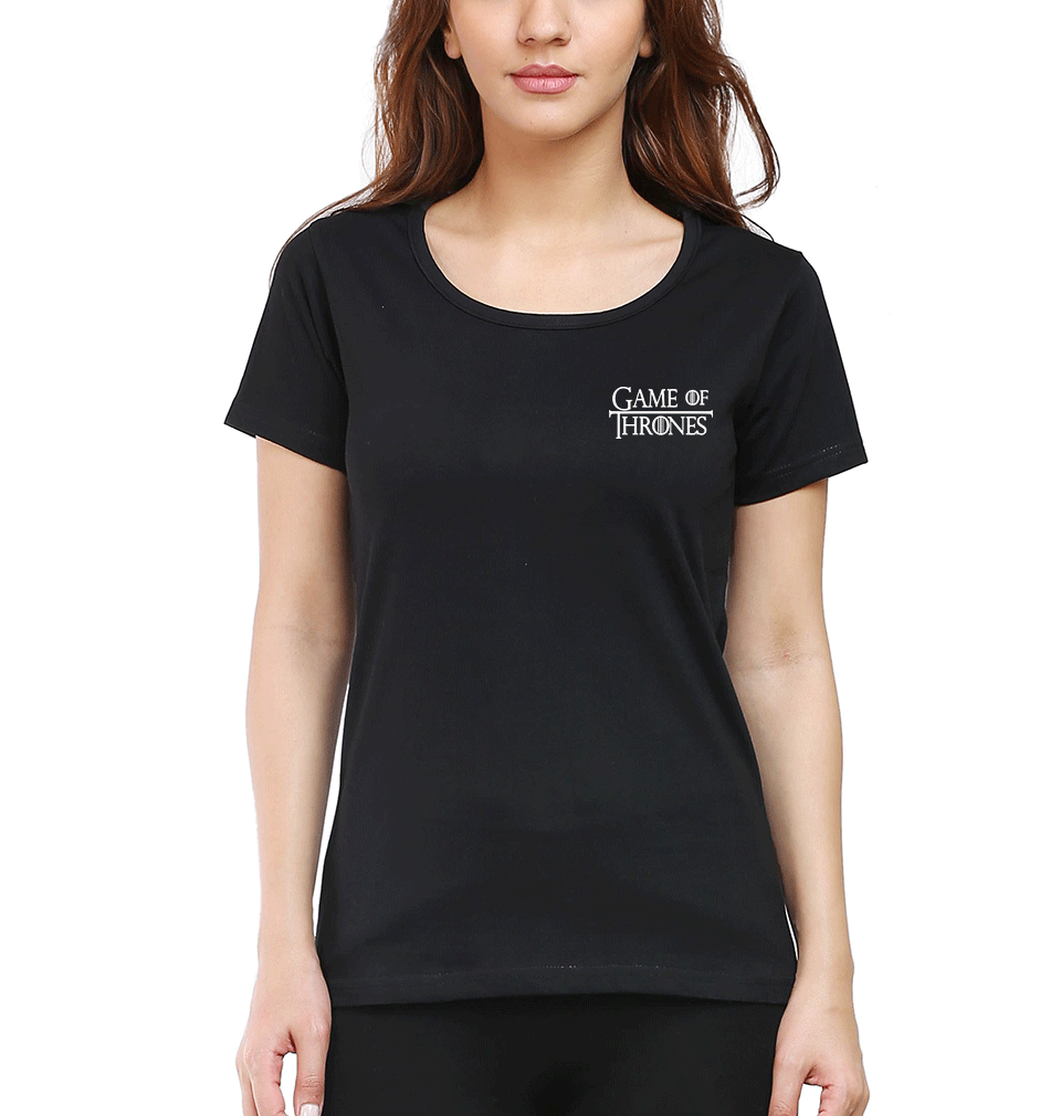 GOT Game Of Thrones Logo Womens Half Sleeves T-Shirts-FunkyTradition Half Sleeves T-Shirt FunkyTradition
