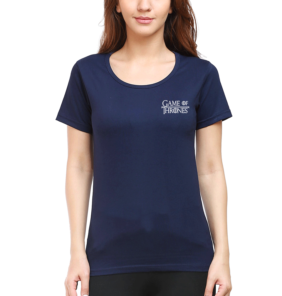 GOT Game Of Thrones Logo Womens Half Sleeves T-Shirts-FunkyTradition Half Sleeves T-Shirt FunkyTradition