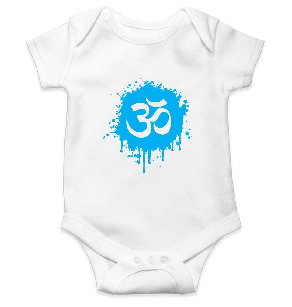 Hindi Om Symbol Rompers for Baby Girl- FunkyTradition FunkyTradition