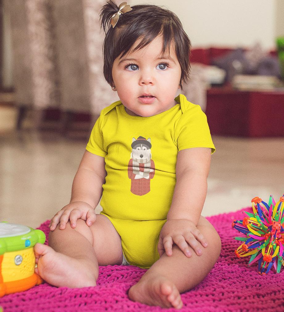 Hipster Wolf Abstract Rompers for Baby Girl- FunkyTradition FunkyTradition
