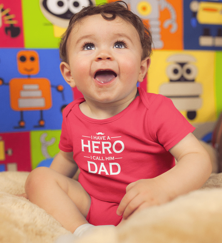 I have a Hero I call him Dad Rompers for Baby Boy- FunkyTradition FunkyTradition