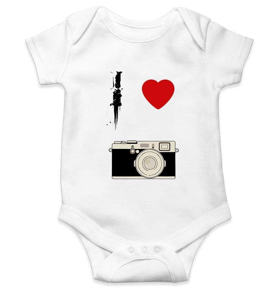 I Love Camera Rompers for Baby Girl- FunkyTradition FunkyTradition