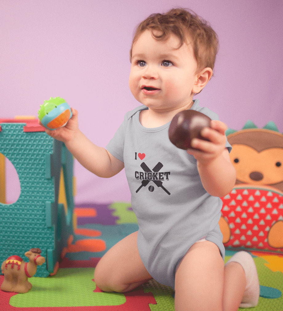 I Love Cricket Rompers for Baby Boy Rompers for Baby Boy - FunkyTradition FunkyTradition