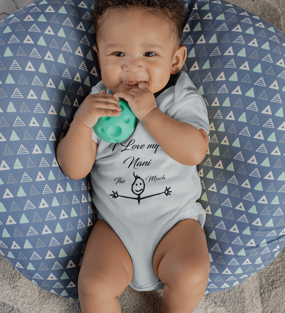 I Love my Nani Baby & Kids Grey T shirt Rompers for Baby Boy- FunkyTradition FunkyTradition