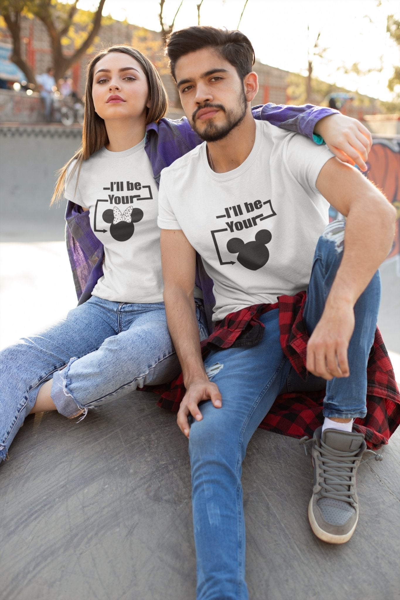 I Will Be Your Mickey Minnie Couple Half Sleeves T-Shirts -FunkyTeesClub - Funky Tees Club