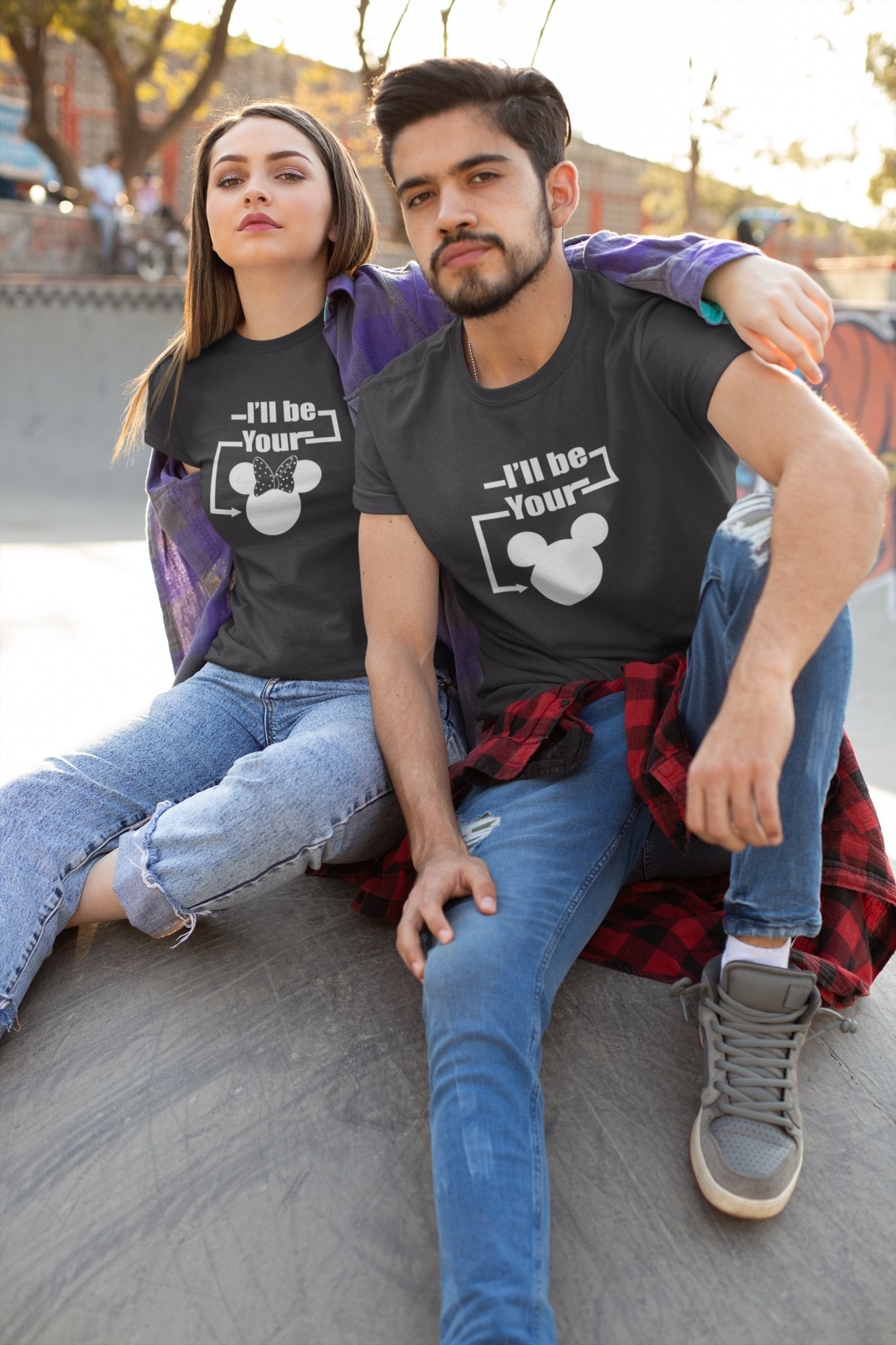 I Will Be Your Mickey Minnie Couple Half Sleeves T-Shirts -FunkyTeesClub - Funky Tees Club