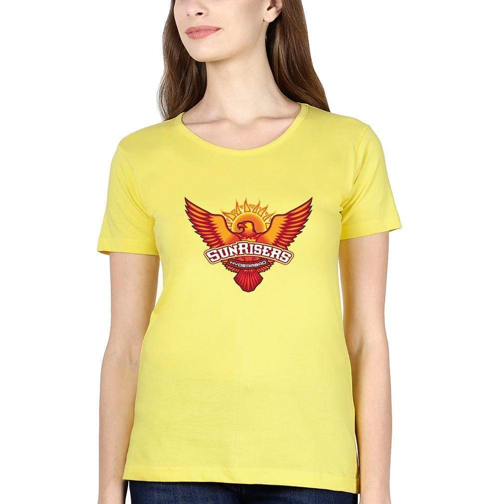 IPL Sunrises Hyderabad logo Womens Half Sleeves T-Shirts-FunkyTradition Half Sleeves T-Shirt FunkyTradition
