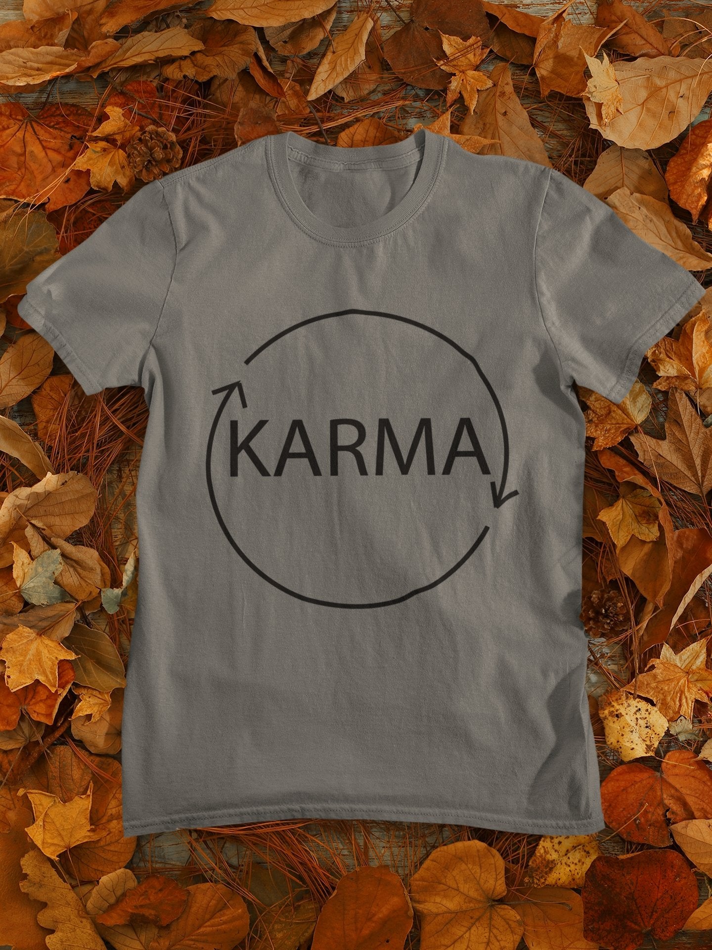 Karma Typography Mens Half Sleeves T-shirt- FunkyTeesClub - Funky Tees Club