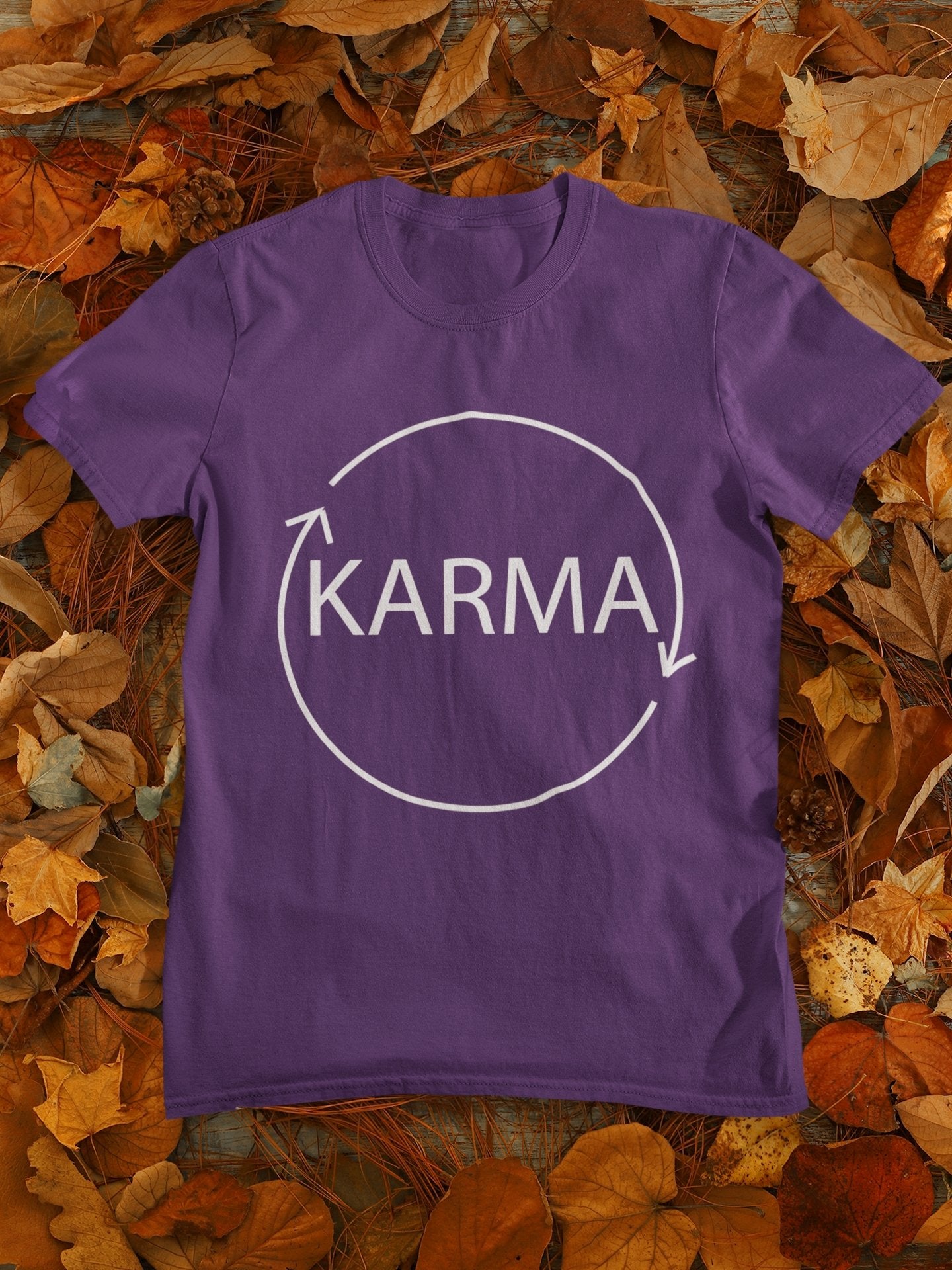Karma Typography Mens Half Sleeves T-shirt- FunkyTeesClub - Funky Tees Club