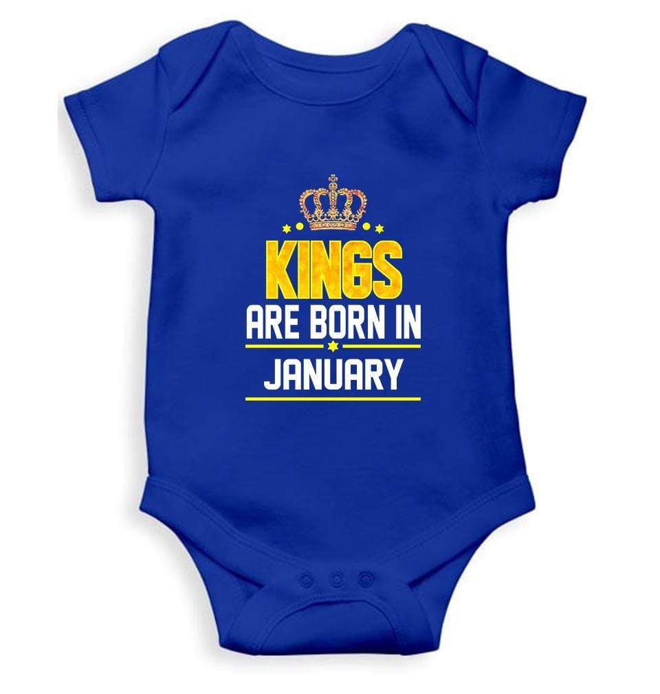 Kings are born in January Rompers for Baby Boy- FunkyTradition FunkyTradition