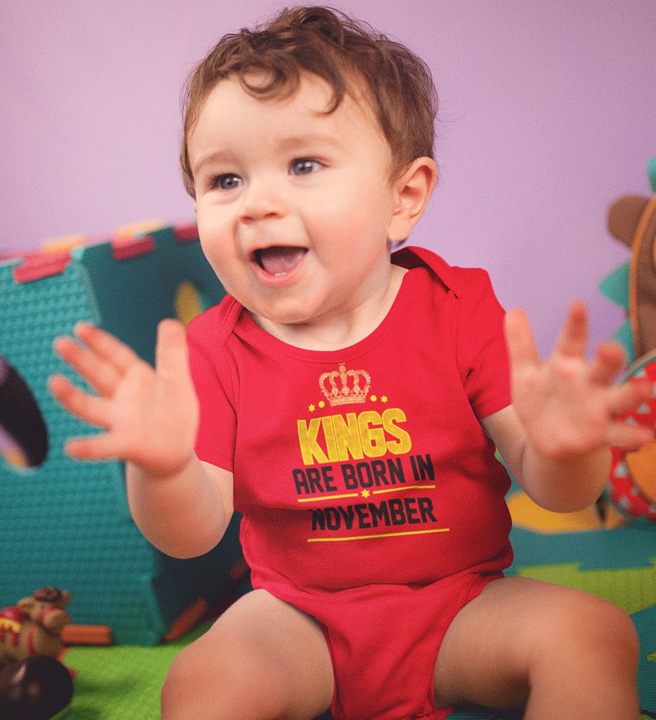 Kings are born in November Rompers for Baby Boy- FunkyTradition FunkyTradition