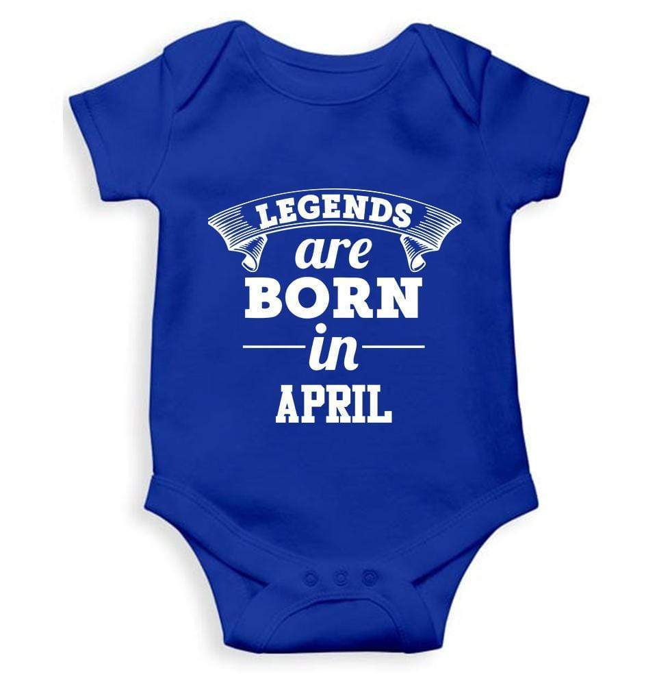 Legends are born in April Rompers for Baby Boy- FunkyTradition FunkyTradition