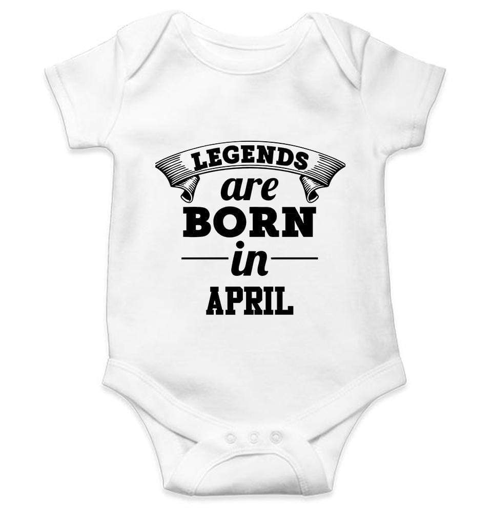 Legends are born in April Rompers for Baby Boy- FunkyTradition FunkyTradition