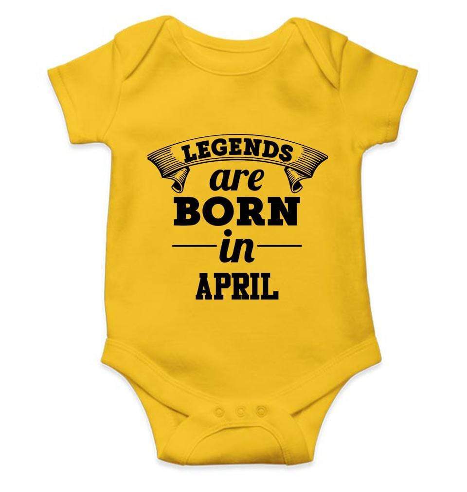 Legends are born in April Rompers for Baby Boy- FunkyTradition FunkyTradition