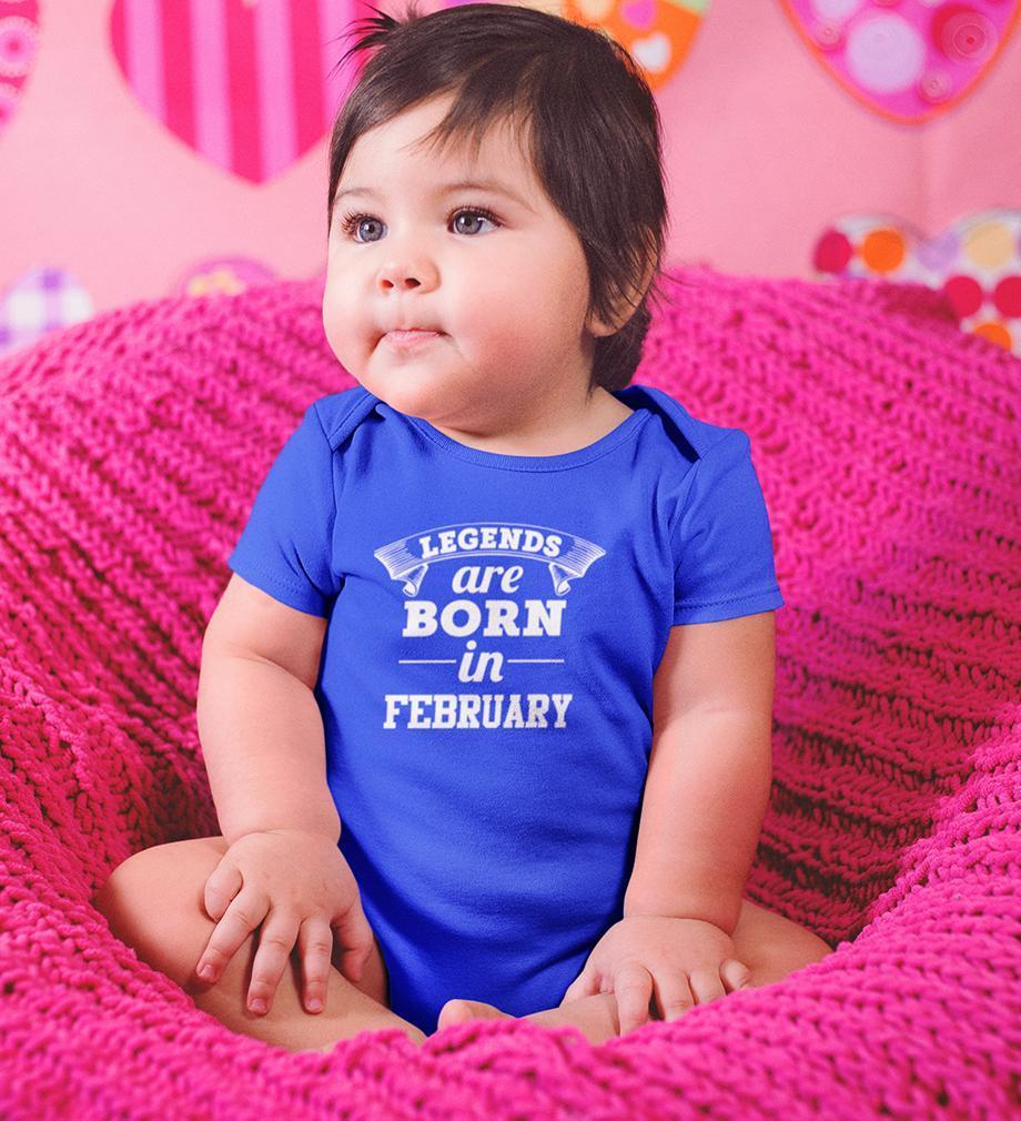 Legends are Born in February Rompers for Baby Girl- FunkyTradition FunkyTradition