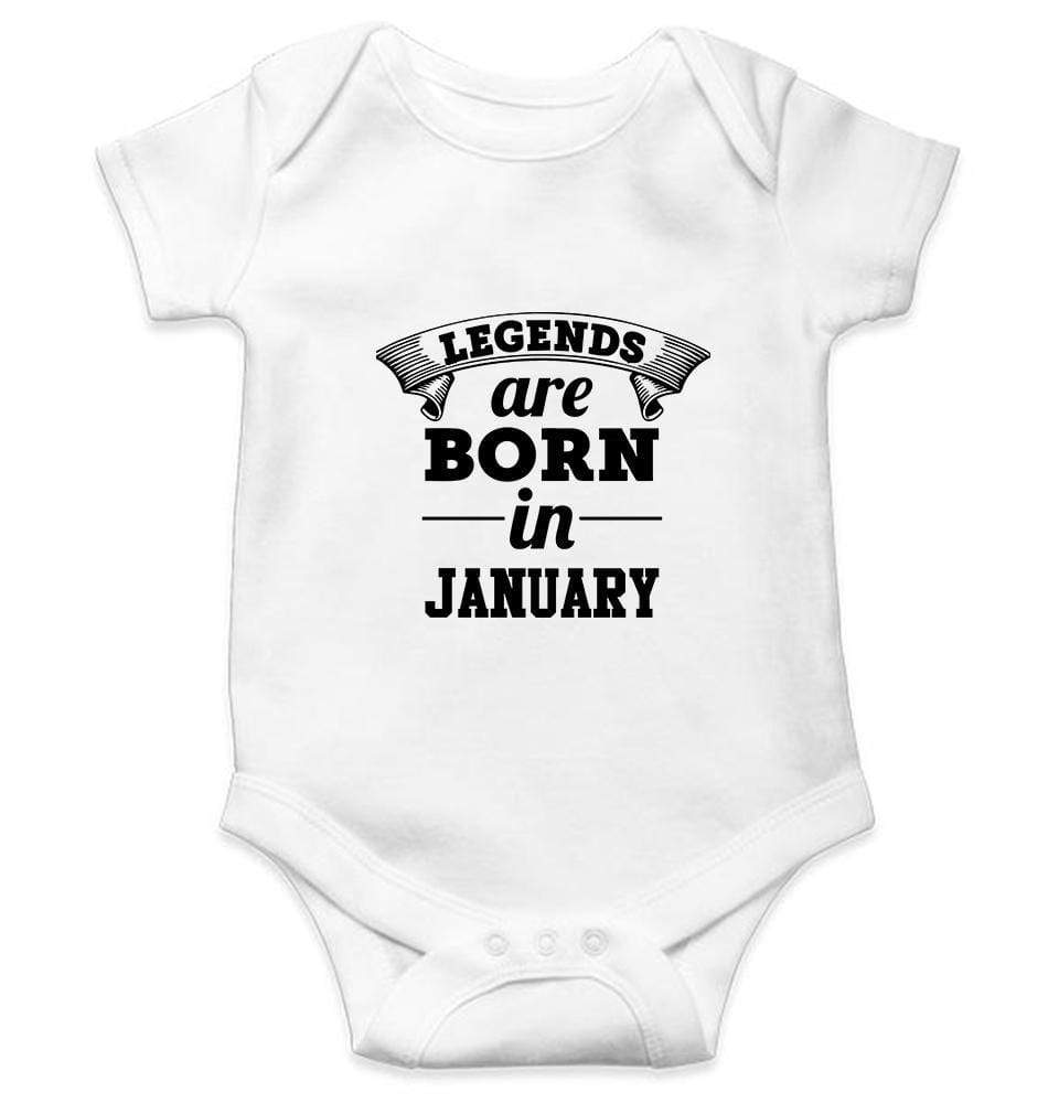 Legends are Born in January Rompers for Baby Girl- FunkyTradition FunkyTradition