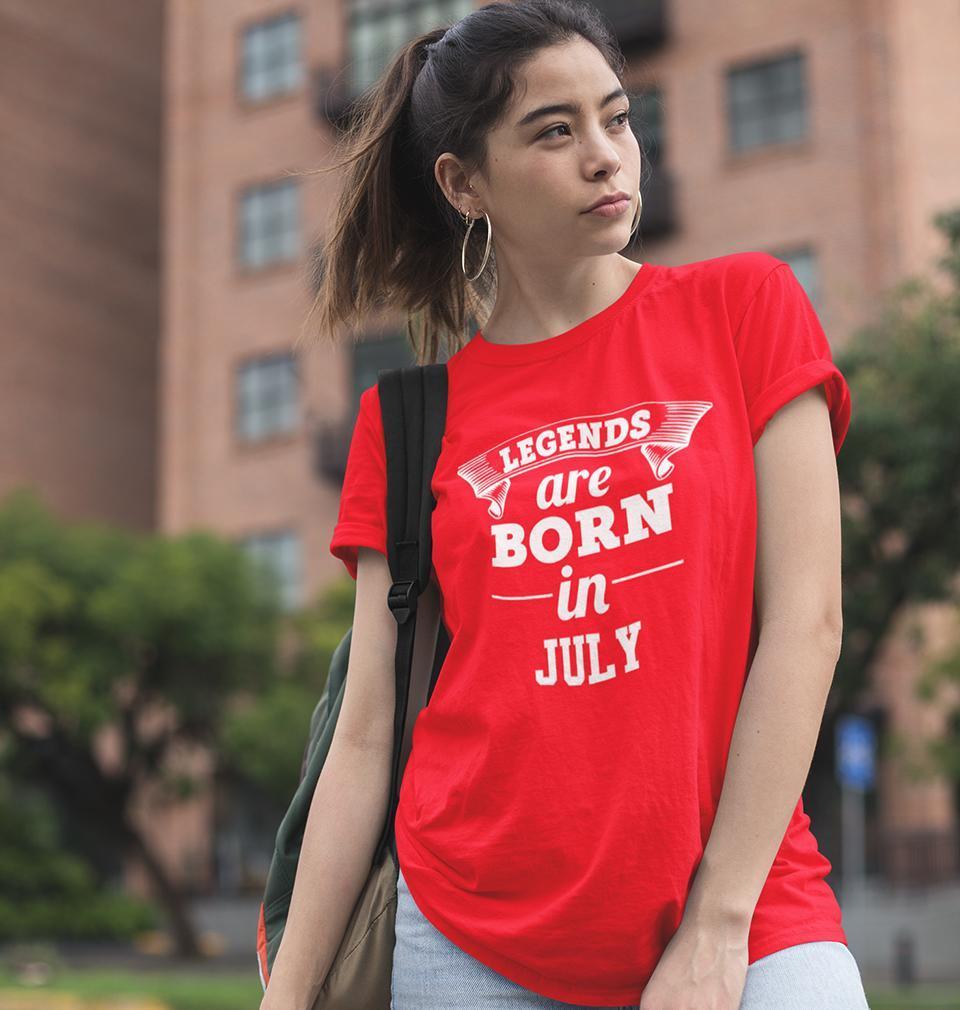 Legends are Born in July Womens Half Sleeves T-Shirts-FunkyTradition Half Sleeves T-Shirt FunkyTradition