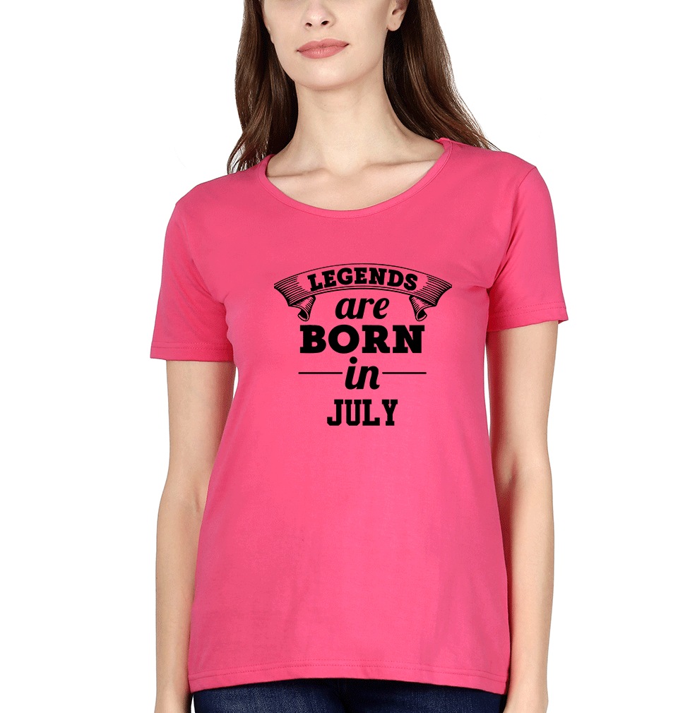Legends are Born in July Womens Half Sleeves T-Shirts-FunkyTradition Half Sleeves T-Shirt FunkyTradition