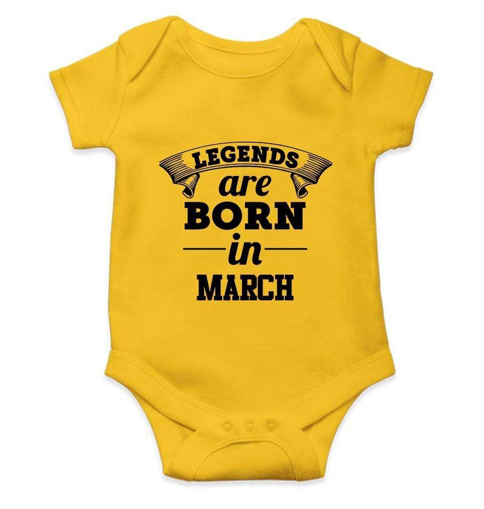 Legends are born in March Rompers for Baby Boy- FunkyTradition FunkyTradition