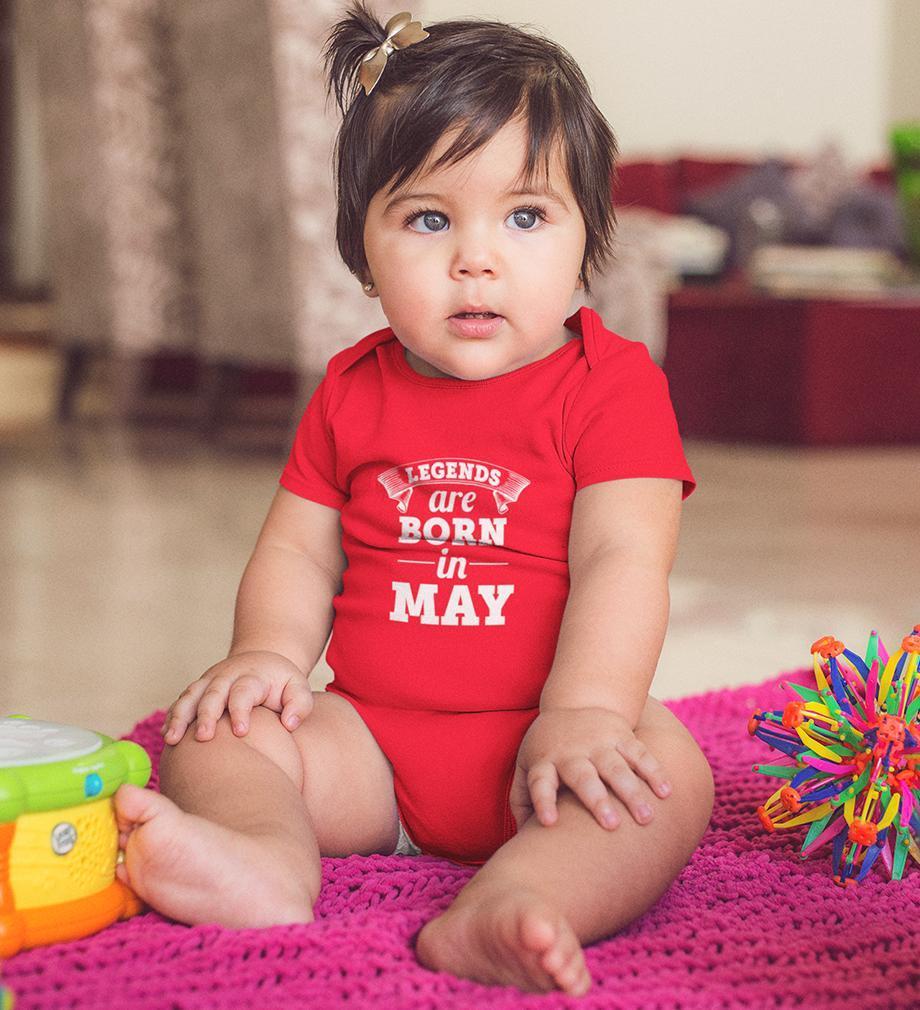 Legends are Born in May Rompers for Baby Girl- FunkyTradition FunkyTradition