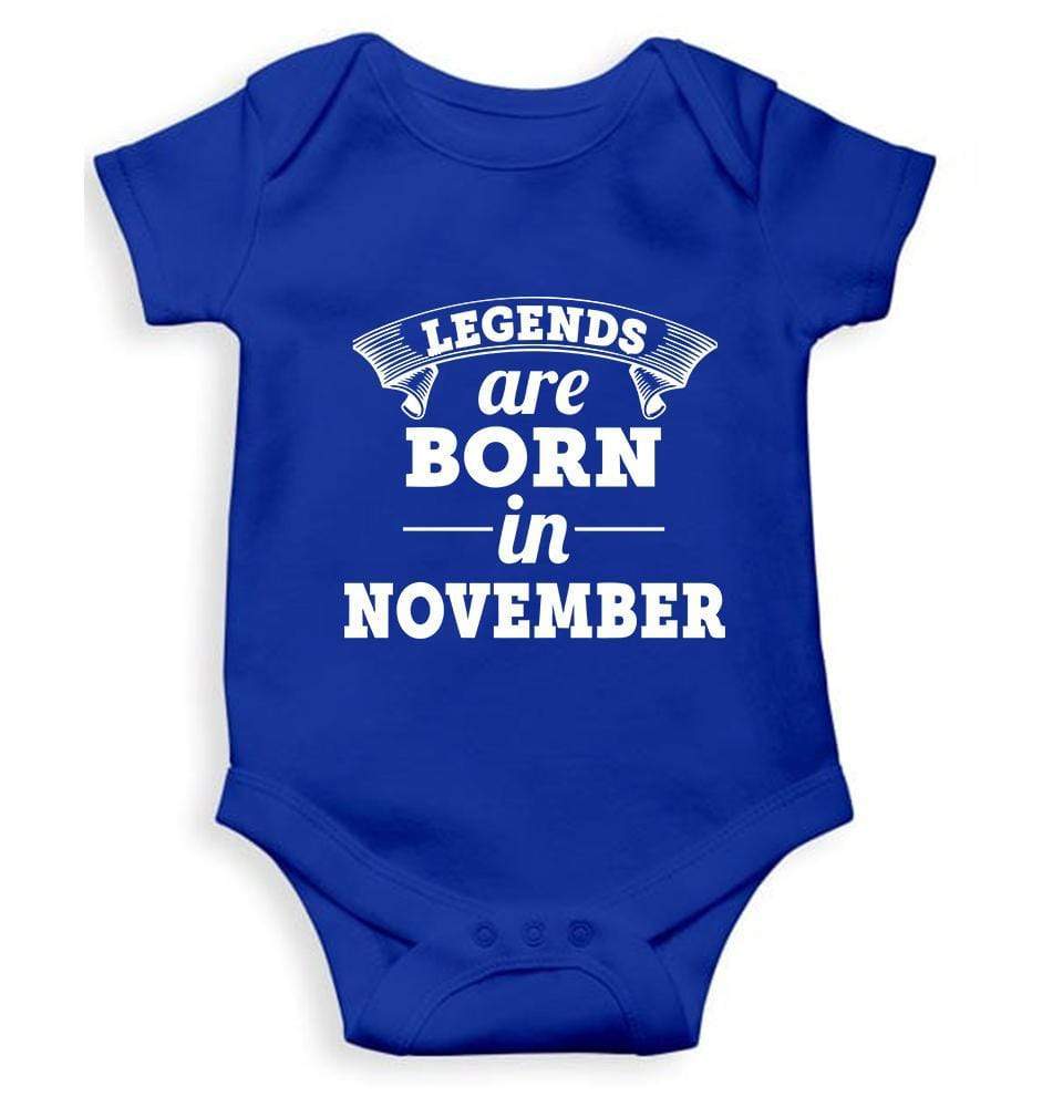 Legends are Born in November Rompers for Baby Girl- FunkyTradition FunkyTradition