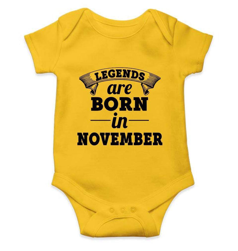 Legends are Born in November Rompers for Baby Girl- FunkyTradition FunkyTradition