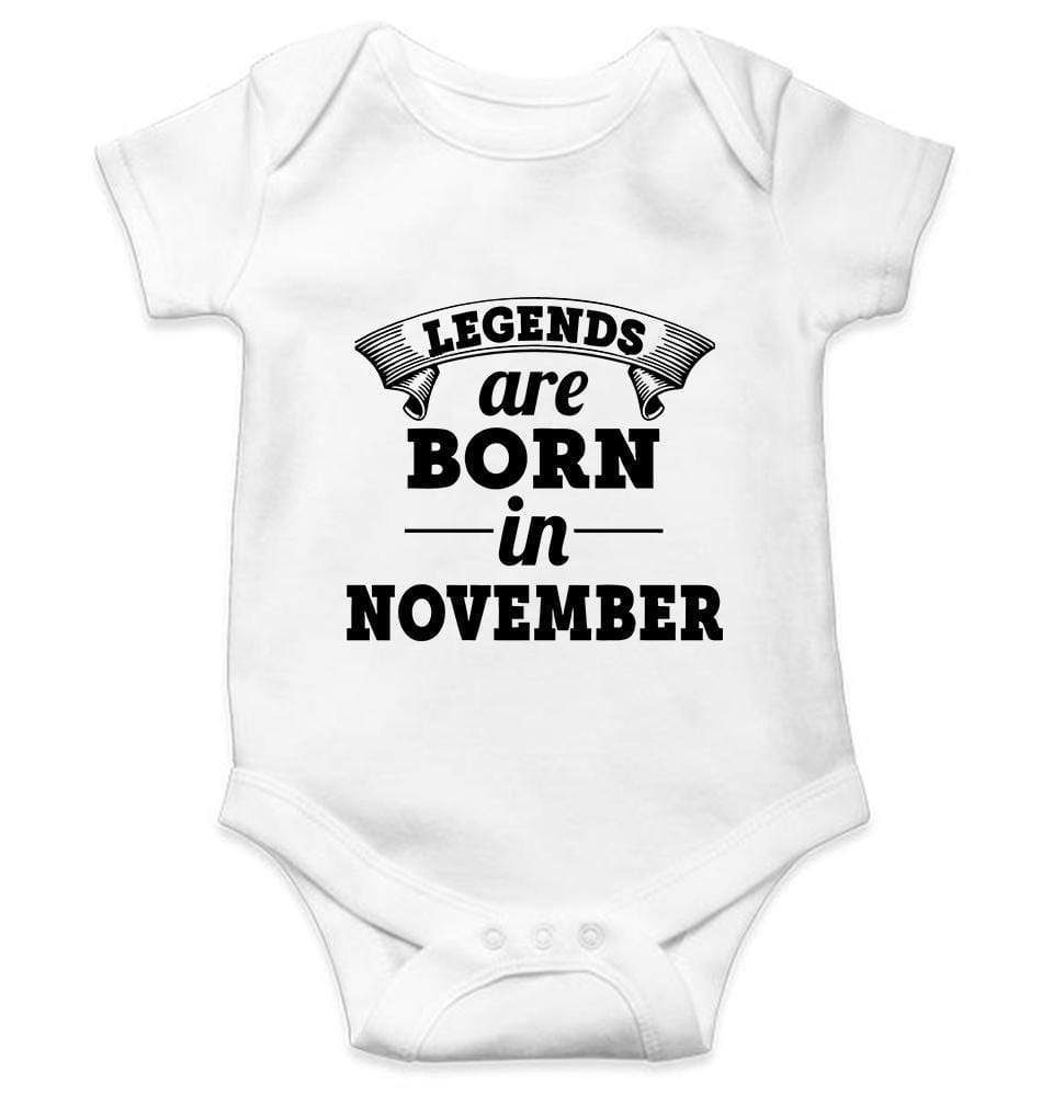 Legends are Born in November Rompers for Baby Girl- FunkyTradition FunkyTradition