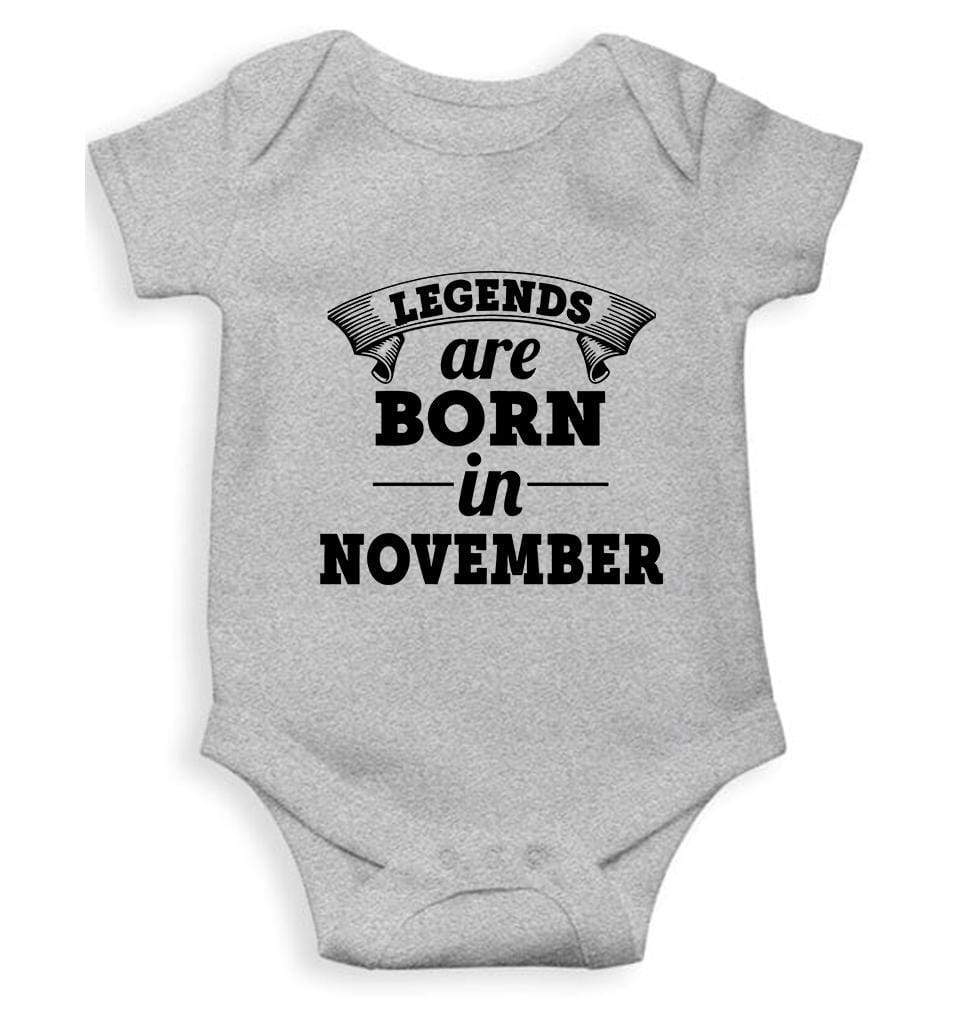 Legends are Born in November Rompers for Baby Girl- FunkyTradition FunkyTradition