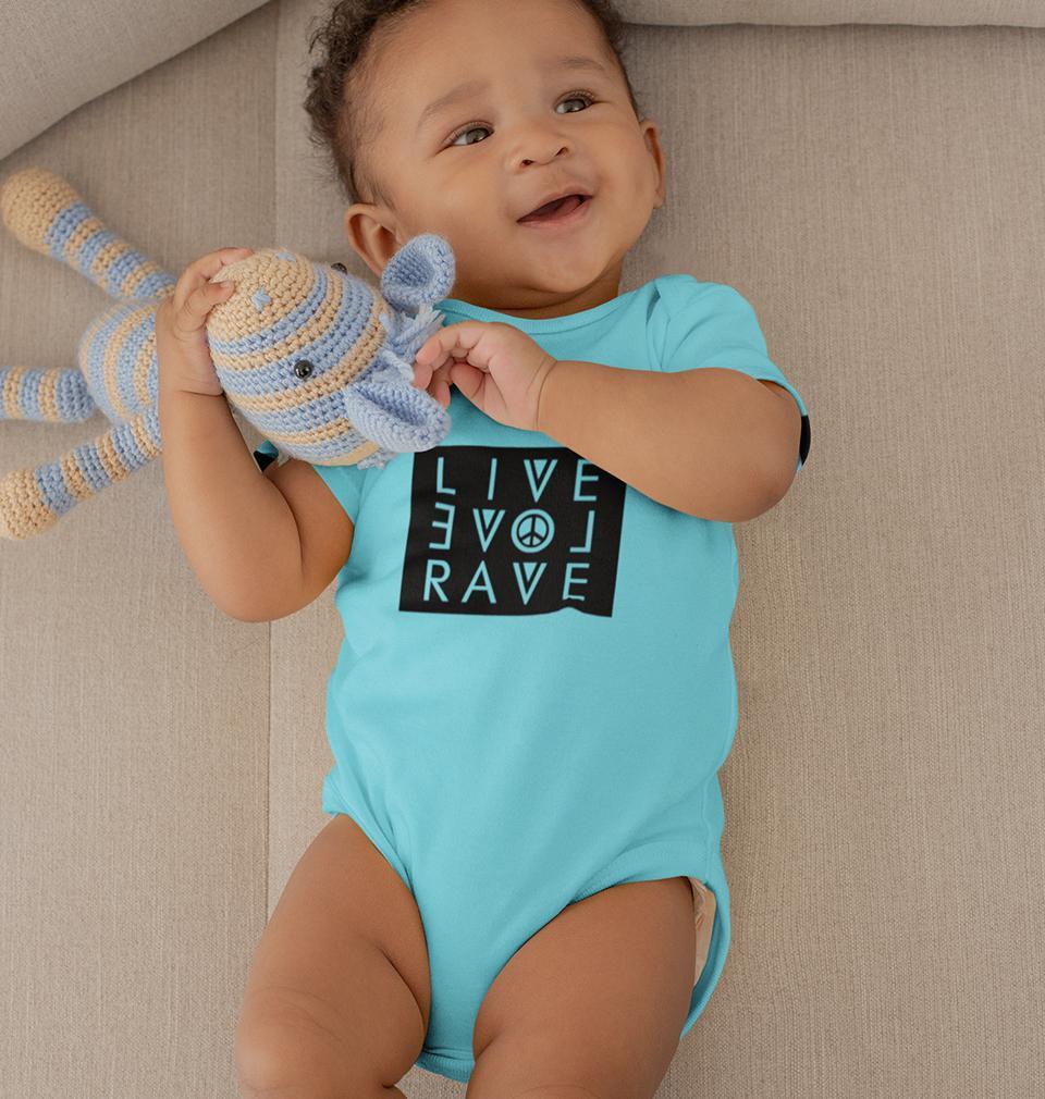 Live Love Rave Rompers for Baby Boy- FunkyTradition FunkyTradition