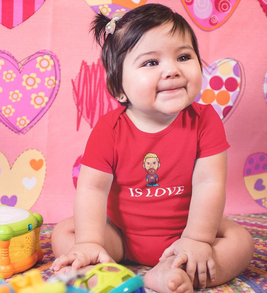 Messi is love Rompers for Baby Girl- FunkyTradition FunkyTradition