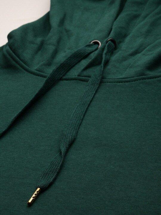 Plain Dark Green Hoodie Sweatshirt for Women -FunkyTeesClub - Funky Tees Club