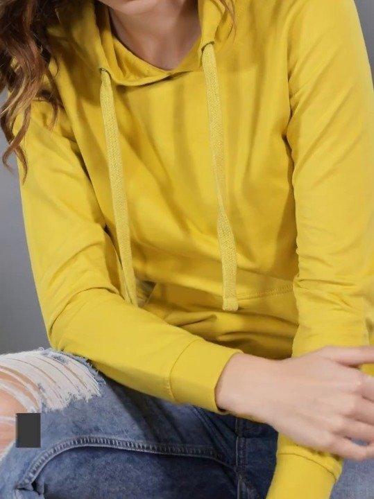 Plain Yellow Hoodie Sweatshirt for Women -FunkyTeesClub - Funky Tees Club