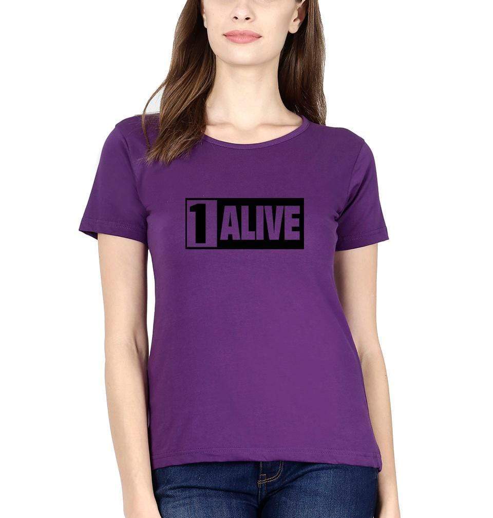 PUBG 1 Alive Womens Half Sleeves T-Shirts-FunkyTradition Half Sleeves T-Shirt FunkyTradition